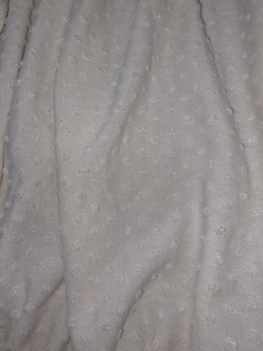 H&M Cream Smocked Swiss Dot Peasant Blouse